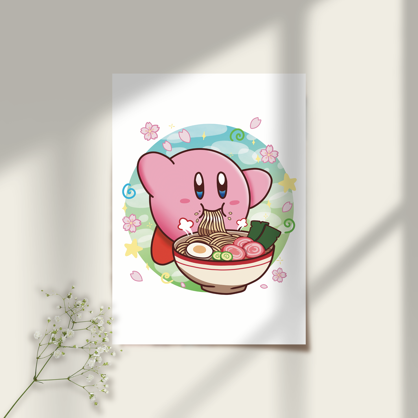 Balloon Cutie Inhaling Ramen Print