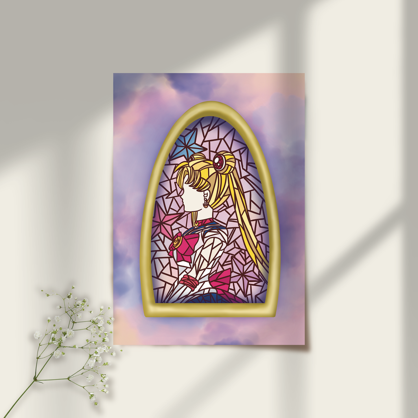 Luna Stained Glass 64 Print
