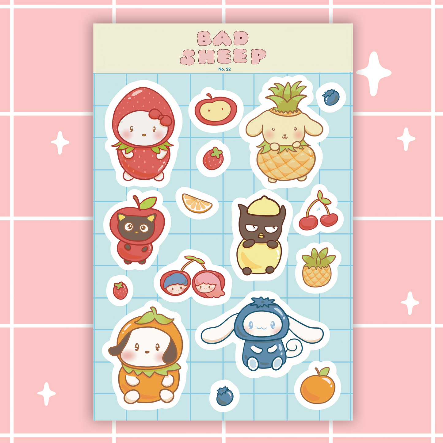 Cuties Fruits Sticker Sheet