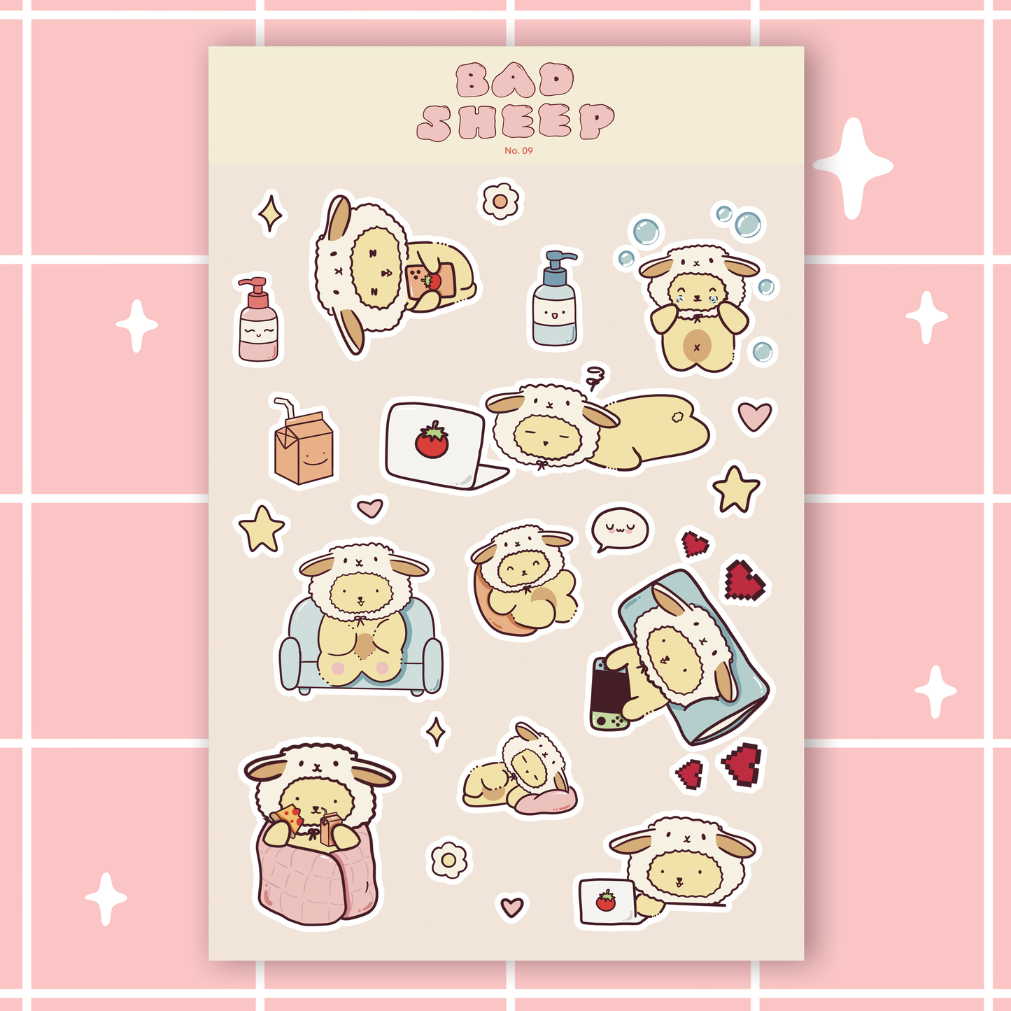 Kuma Bear Chilling at Home Sticker Sheet