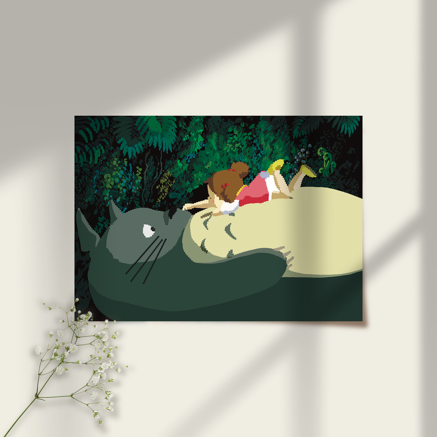 A Troll with a Girl Pixel Print