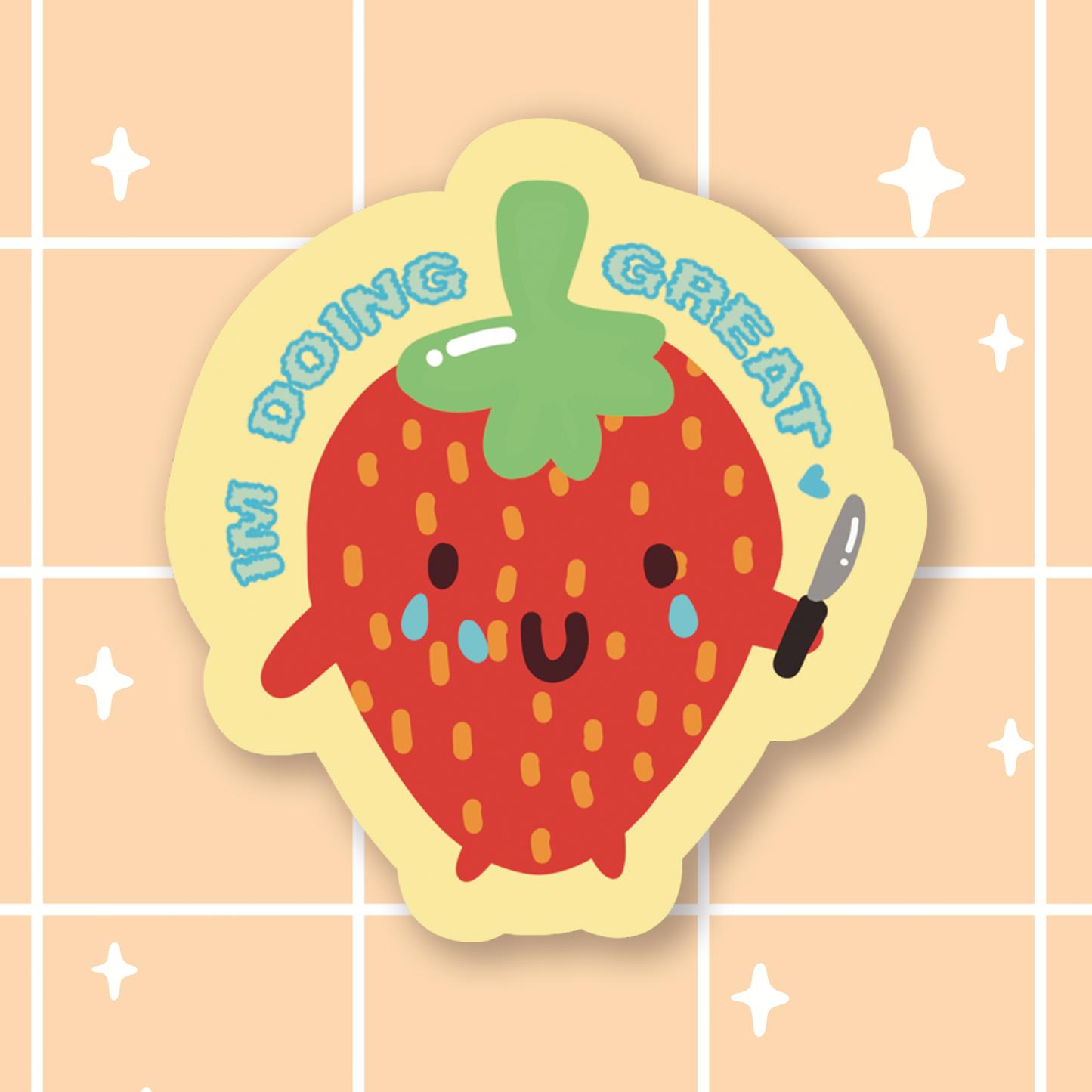 Strawberry is Doing Great Sticker