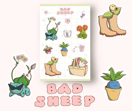 Grass Friends in Spring Sticker Sheet