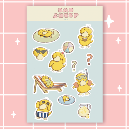 Duck Enjoying the Summer Sticker Sheet