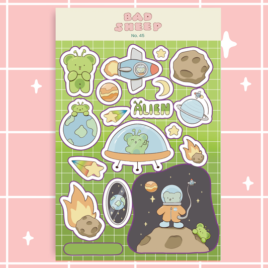 Aliens! Sticker Sheet