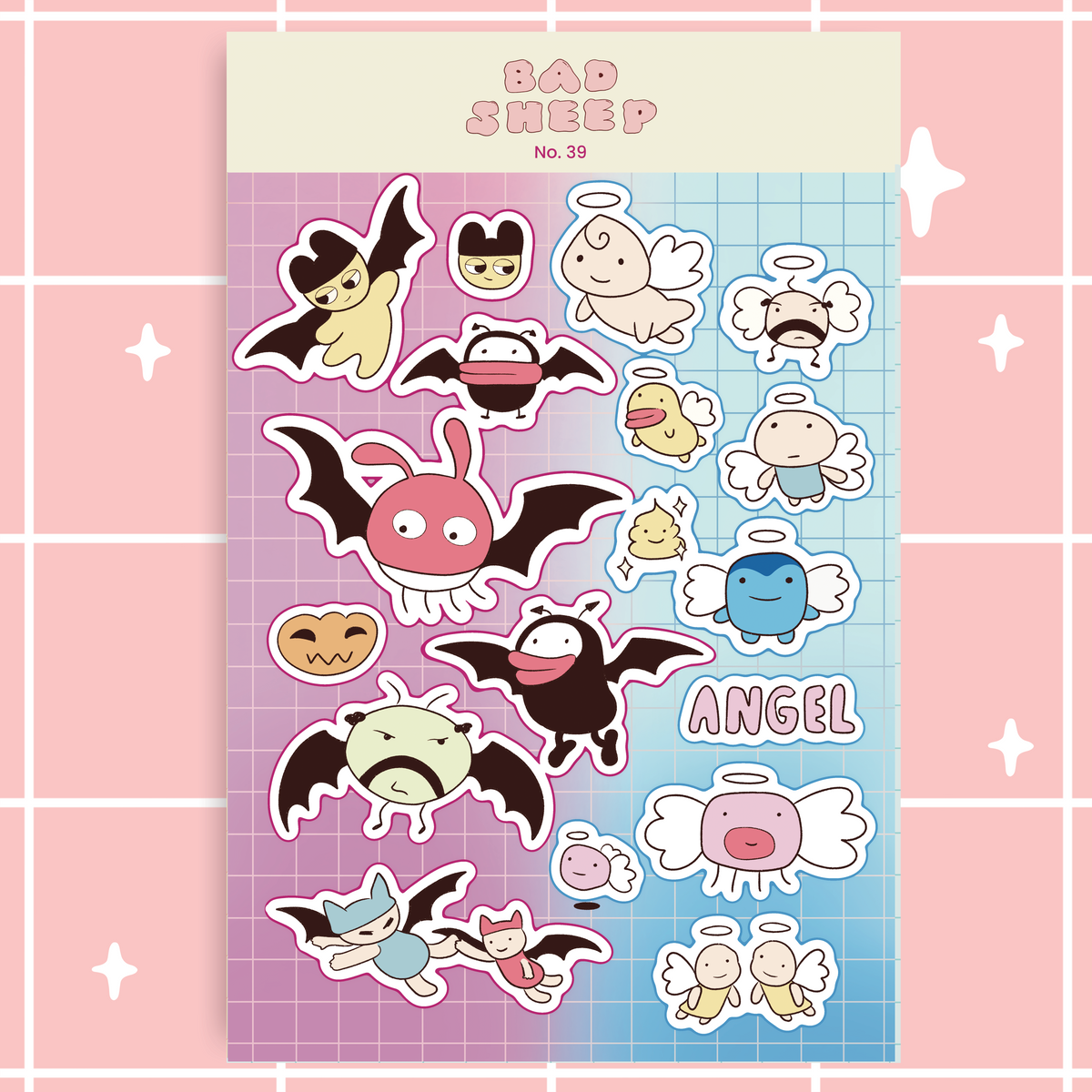 Angel & Devil Tamas Sticker Sheet