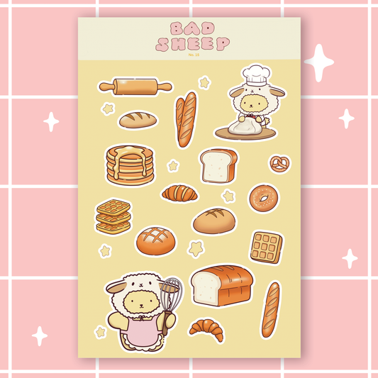 Kuma Bear Baking Breads Sticker Sheet