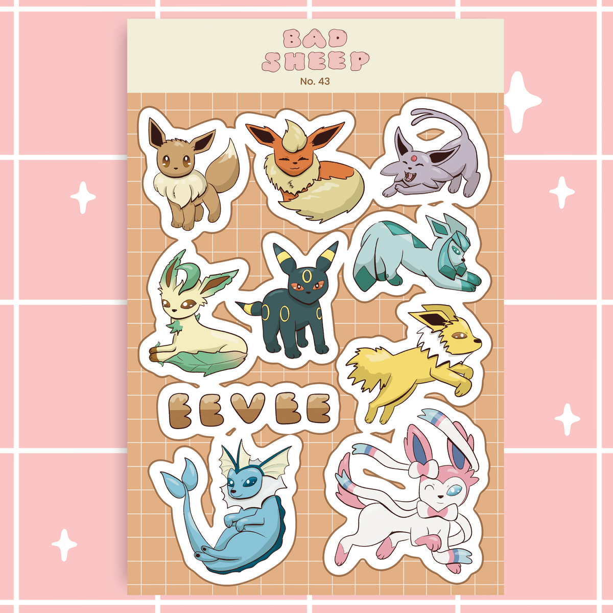 Eeveelutions Sticker Sheet