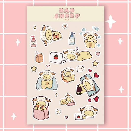 Kuma Bear Chilling at Home Sticker Sheet