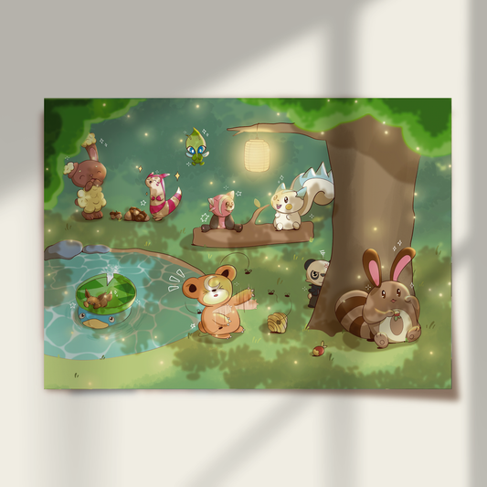 Pokés in the Forest Print