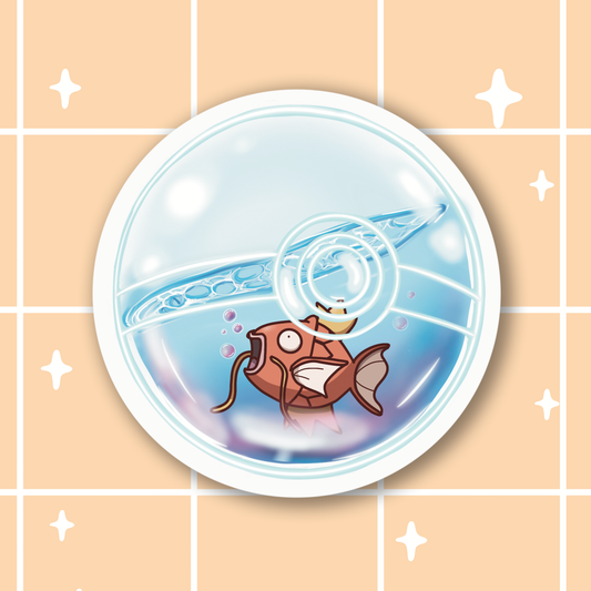 Magical Trout in Glass Ball Sticker
