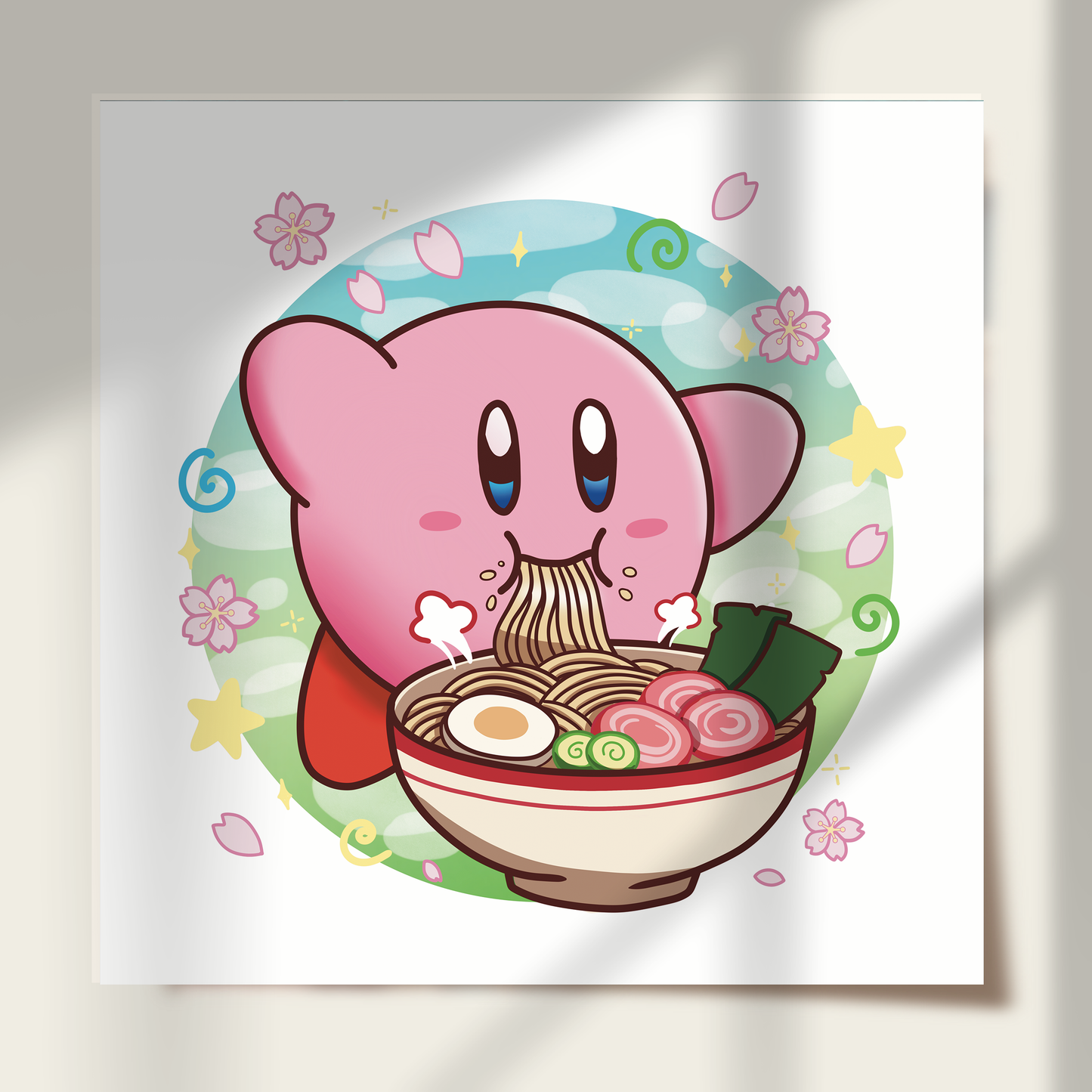 Balloon Cutie Inhaling Ramen Print
