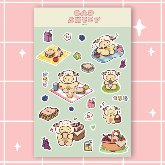 Kuma Bear Having a Picnic Sticker Sheet