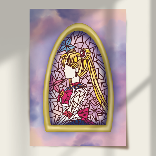 Luna Stained Glass 64 Print