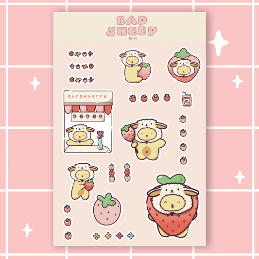 Kuma Bear Strawberry Sticker Sheet